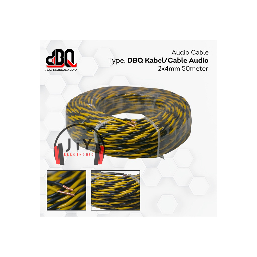 (Per Meter) Kabel Audio Kepang untuk Koneksi Dalam Speaker Kabel Speaker Kepang DBQ 2x4mm