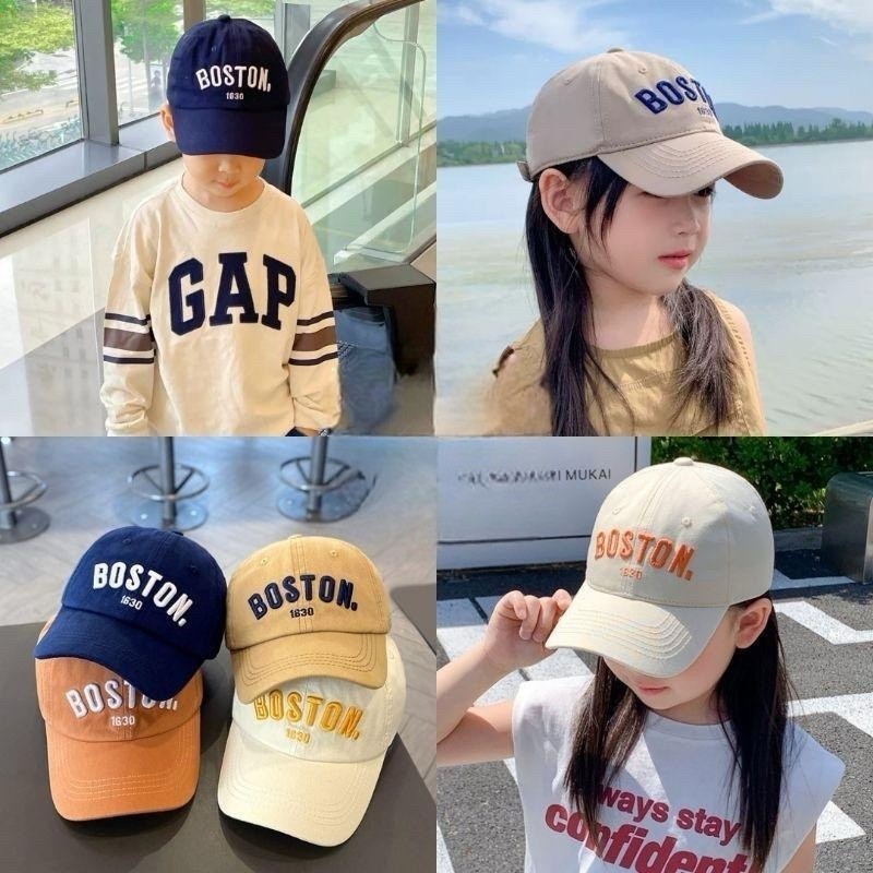 2-8 tahun || Topi baseball anak unisex Boston / topi anak lakilaki dan perempuan santai