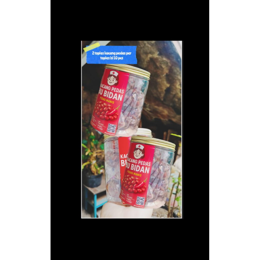 

(2 pcs) KACANG PEDAS BU BIDAN - PEDAS MANIS 1 toples isi 10