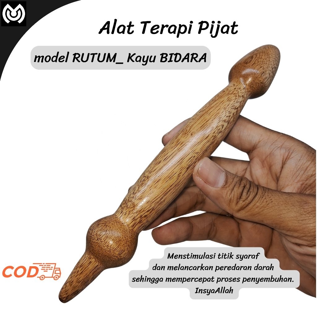 Refleksi Rutum- Alat Terapi Pijat Refleksi dua Ujung Multifungsi dari kayu BIDARA asli