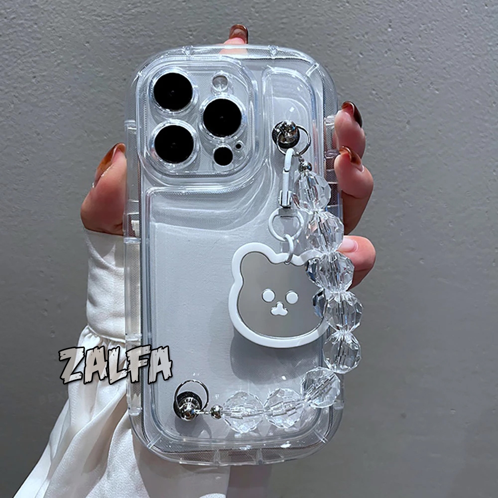 Case Tali Teddy Bear Mirror For Oppo A5i A5X A5 PRO A3X A3 A5 A60 A18 A38 A78 A77s A17 A16 A15 A12 A