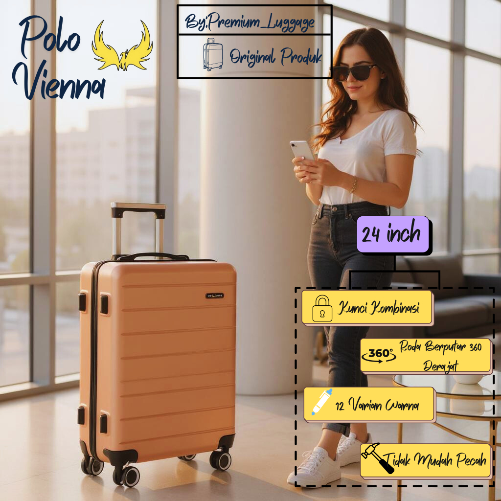 SALE KOPER 24 INCH 001 FREE PACKING DUS BISA COD POLO VIENNA, KOPER ABS TIDAK MUDAH PECAH