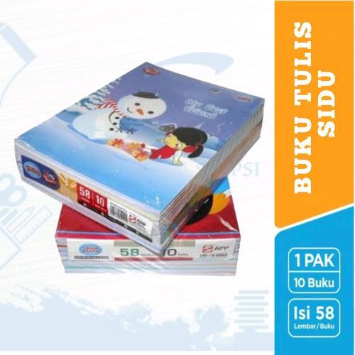 

BUKU TULIS SIDU 58 58 LEMBAR / SKOLA 58 / KIKY 58 / OKEY 58 / TITI 58 / VISION 58 1 PAK(10 BUKU0)
