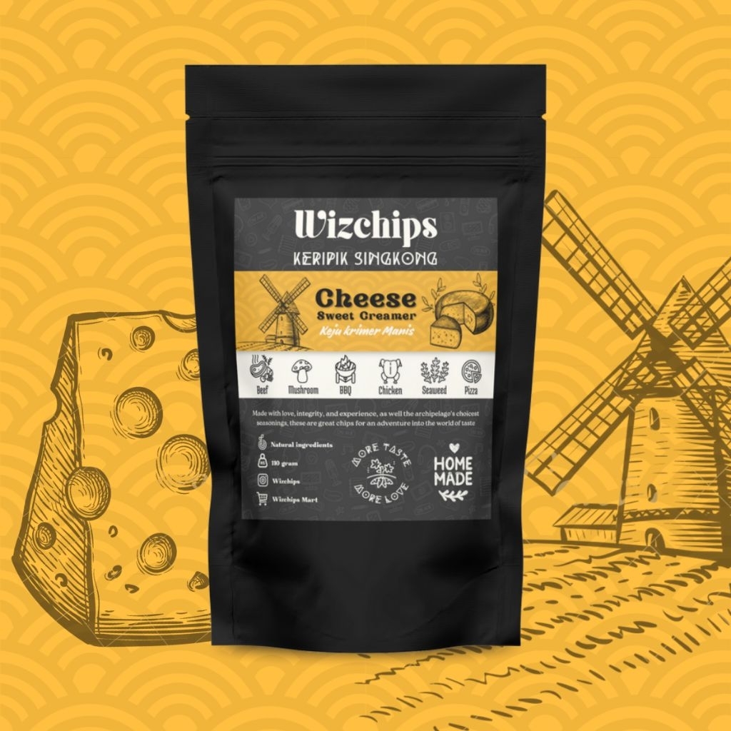 

WIZCHIPS Keripik Singkong Premium Rasa Keju 110gram
