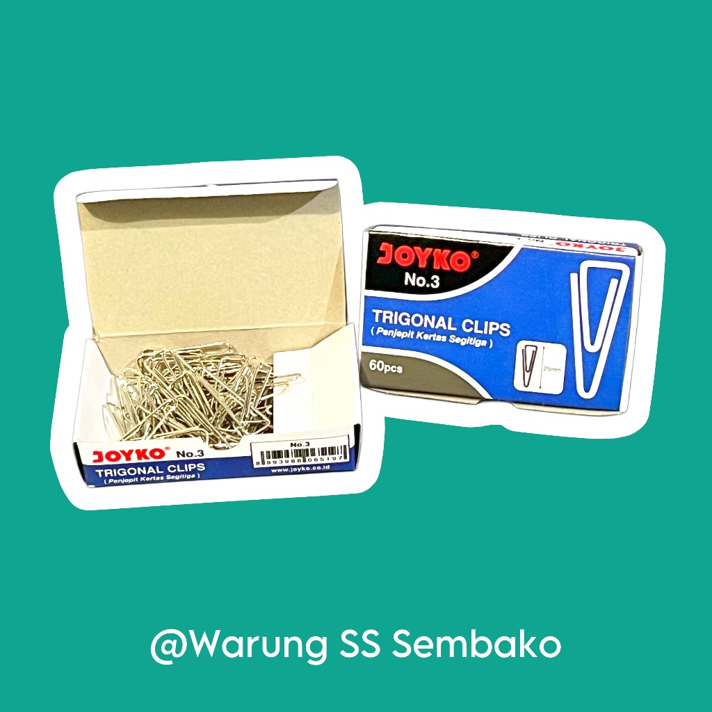 

Joyko No. 3 Paper Clip Segitiga 1 pack isi 60 pcs