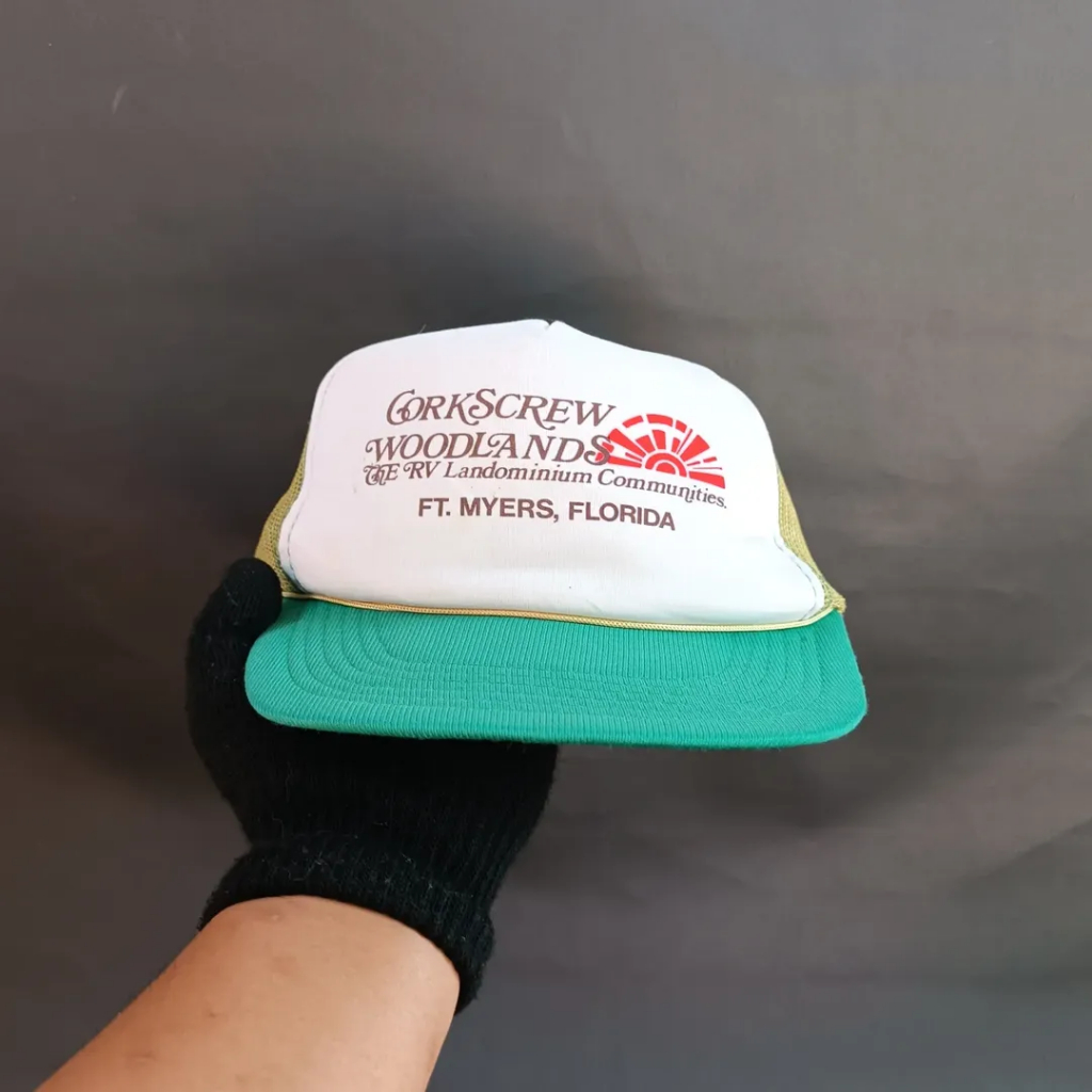 Topi Trucker Cap Topi Jaring Unisex Pria Wanita CORKSCREW WOODLAND Three Tone