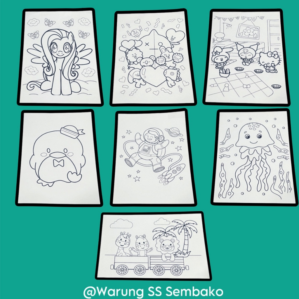 

Kertas Mewarnai Menggambar Gambar Kartun Binatang Boneka Campur Mix eceran 1 lembar
