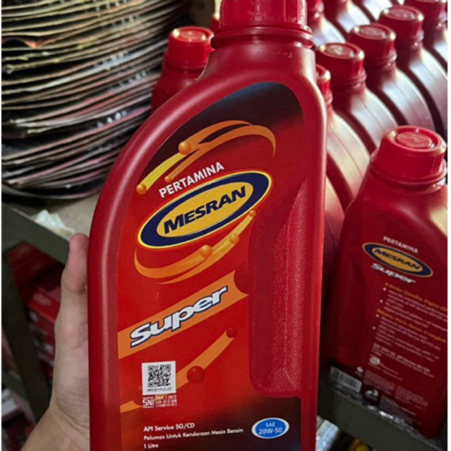 Oli motor PERTAMINA MESRAN SUPER bebek matic metik racing 20W-50 SG/CD PL1 1L