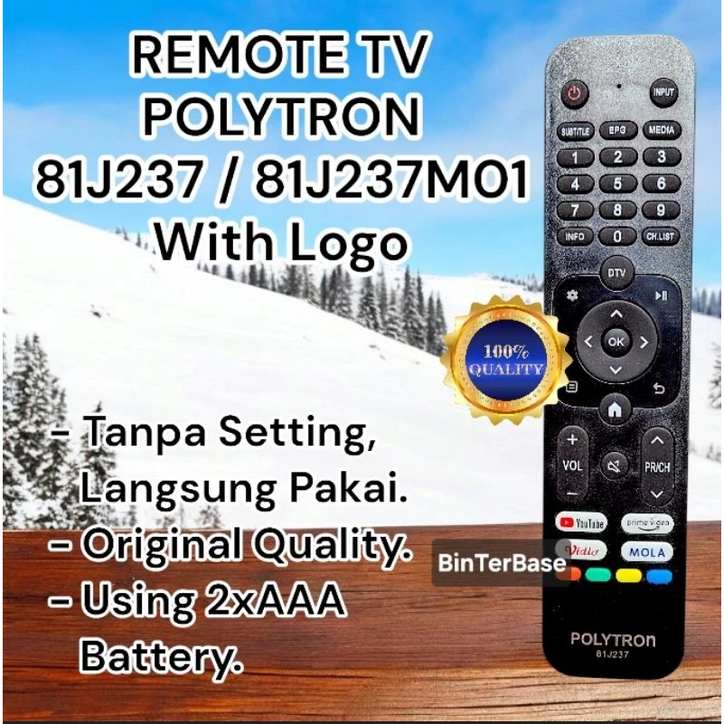 Remote remot TV Polytron 81J237 81J237M01 with Logo KW Original Quality LED LCD PLD24CV 32CV 40CV 43