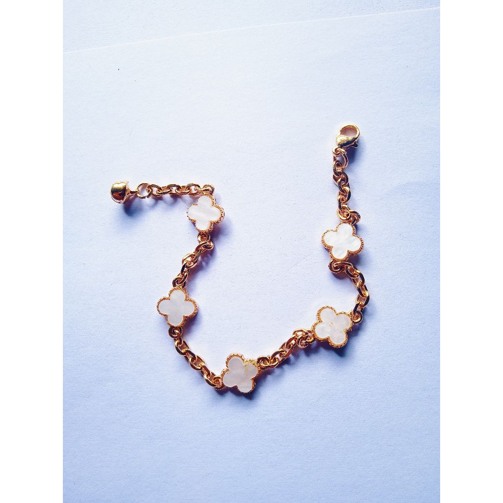 GELANG RANTAI WANITA BINTANG PUTIH DEWASA TITANIUM ANTI LUNTUR