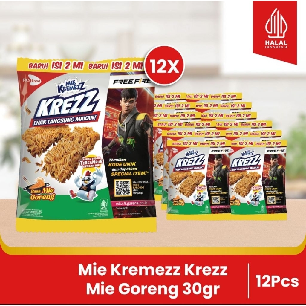 

Paket Bundling - Mie Kremezz Krezz - Mie Goreng - 30gr - 12pcs