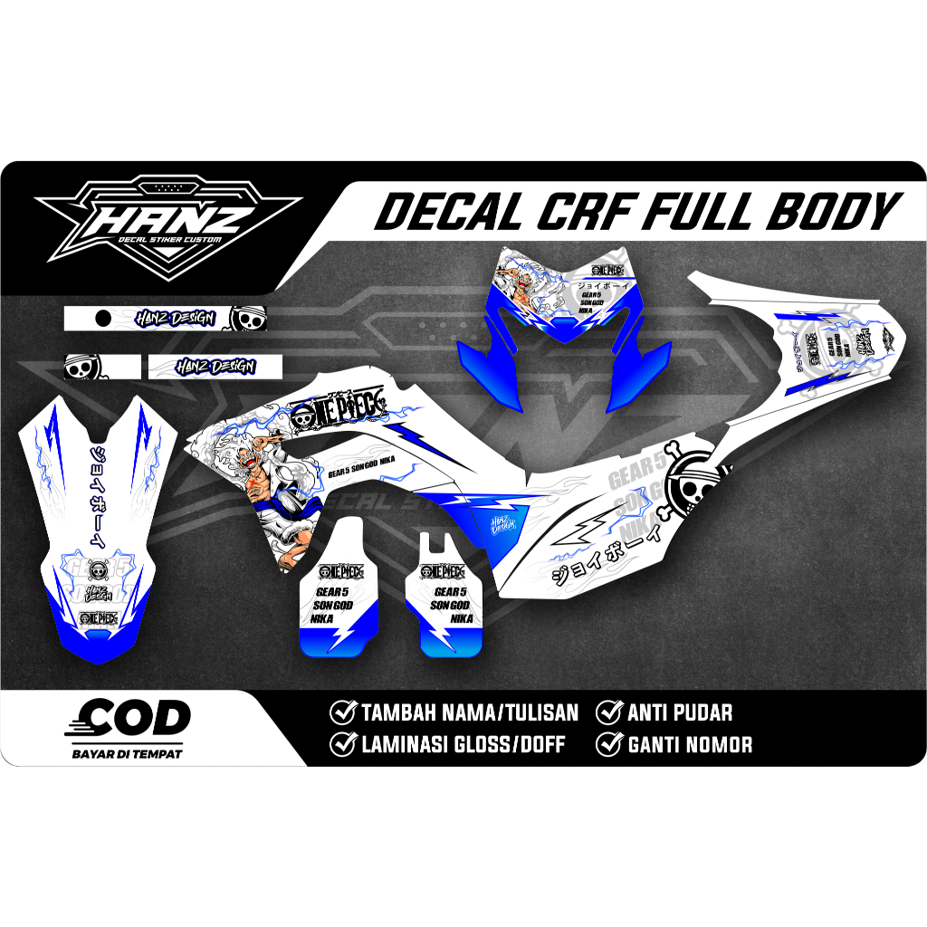 Decal Stiker CRF 150 L ONE PIECE Full Body - Sticker Decal Honda CRF 150 L Full Body.