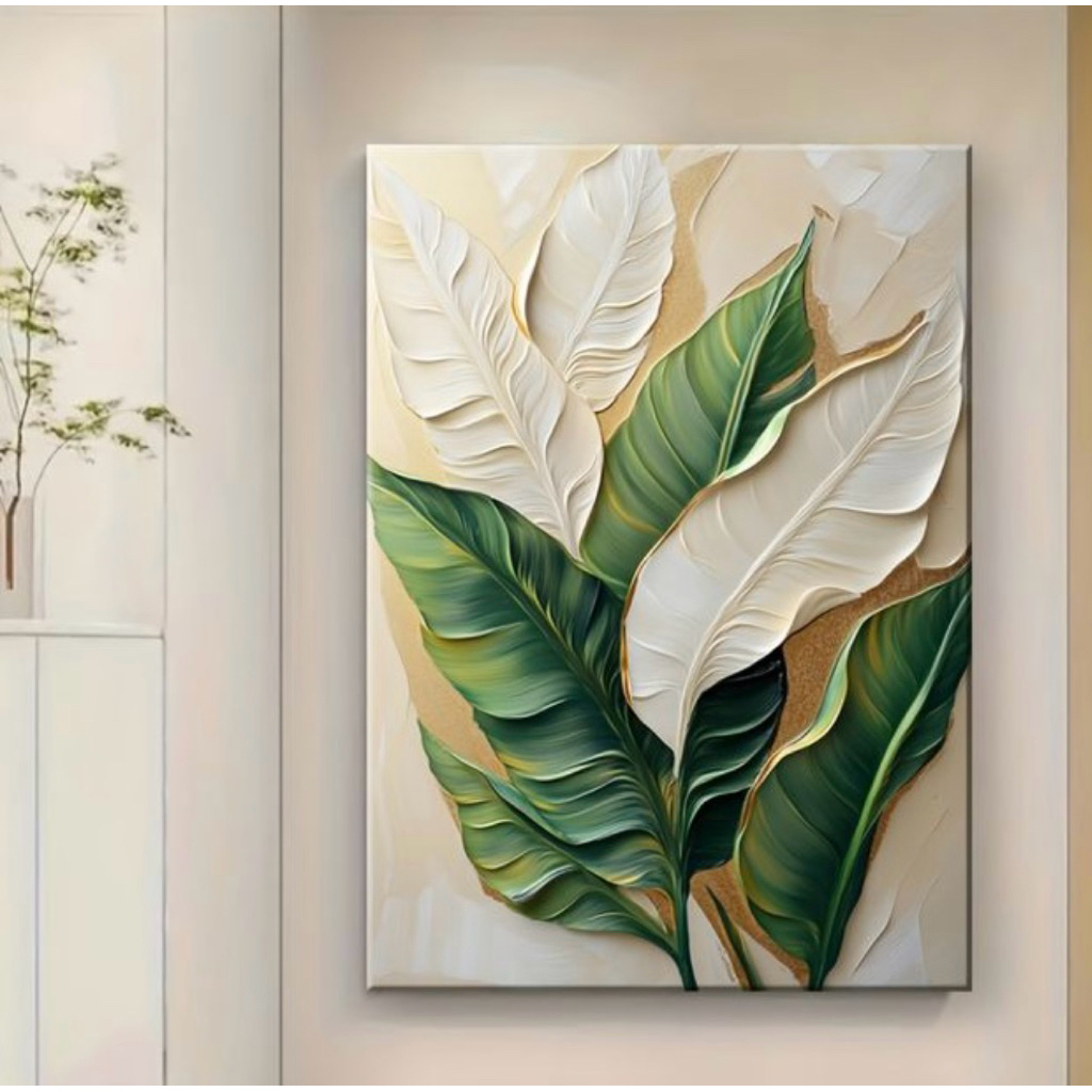 LUKISAN KANVAS DAUN MODEREN