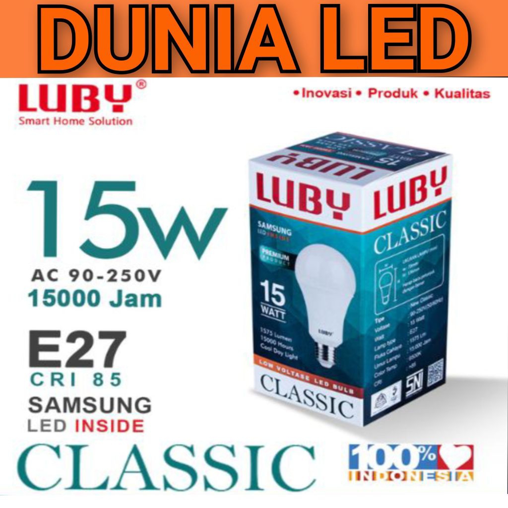 Lampu LED Luby tipe Classic Garansi 1 tahun Lampu Luby BOHLAM LUBY BOHLAM LED