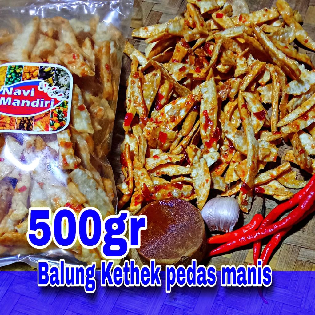 

Balung kethek singkong pedas manis/keripik baltek 500gr/ keripik singkong pedas manis