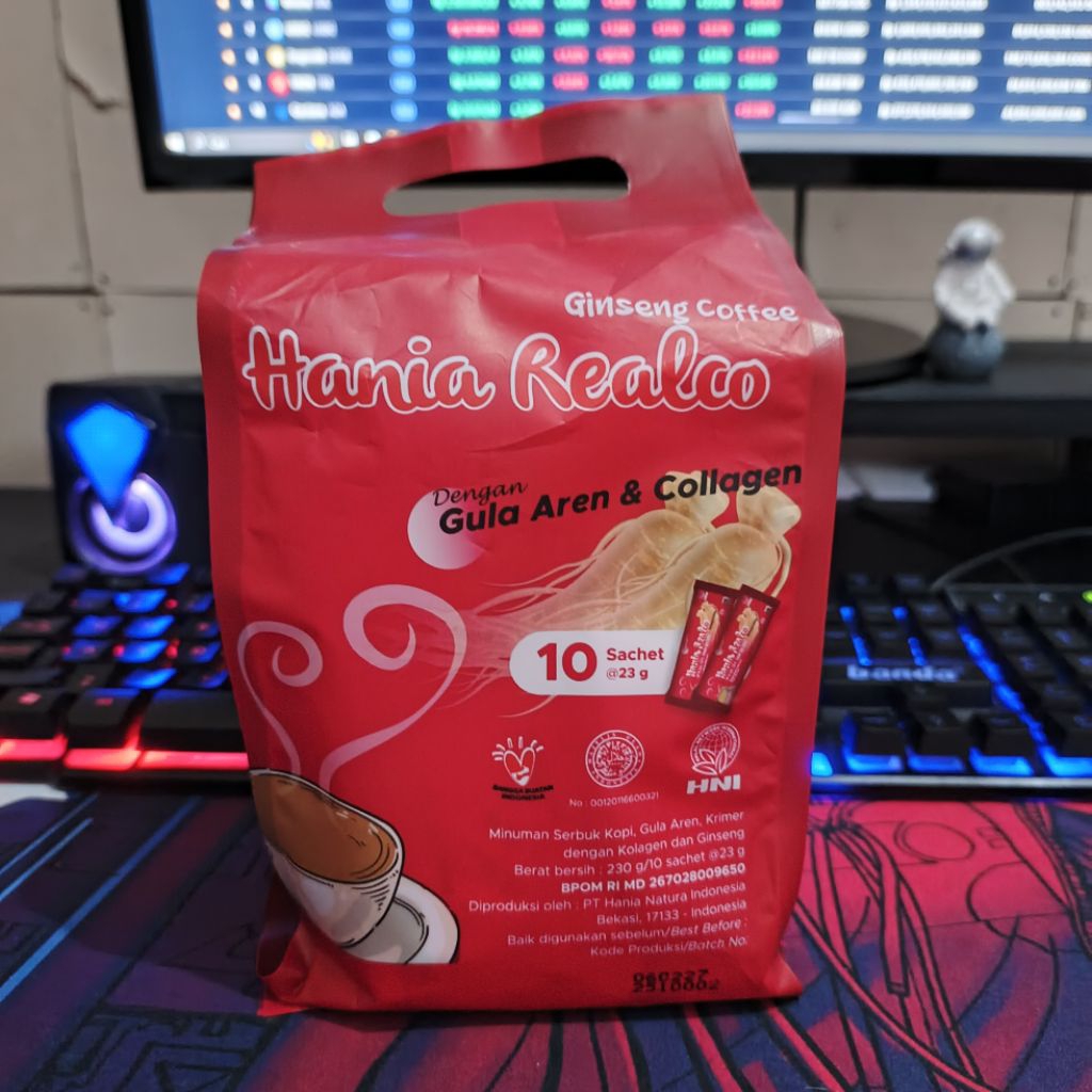 

Realco Ginseng Coffee HNI Hpai – Kopi Herbal Sehat, Gula Aren & Kolagen