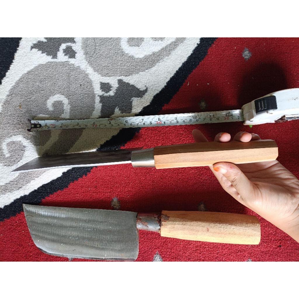 pisau daging baja asli/ pisau cacah ayam/ pisau daging baja tebal