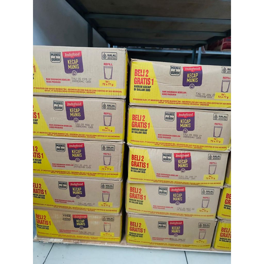 

PROMO 1 karton KECAP INDOFOOD 2000an 77gr isi 72pcs [ TERMURAH ]