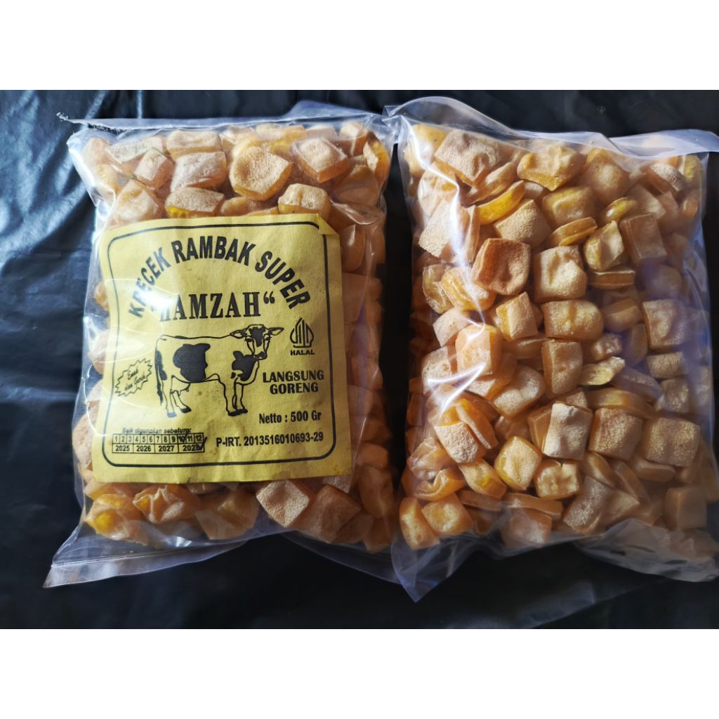 

krecek rambak kulit sapi "Hamzah" (kotak) *500gram*