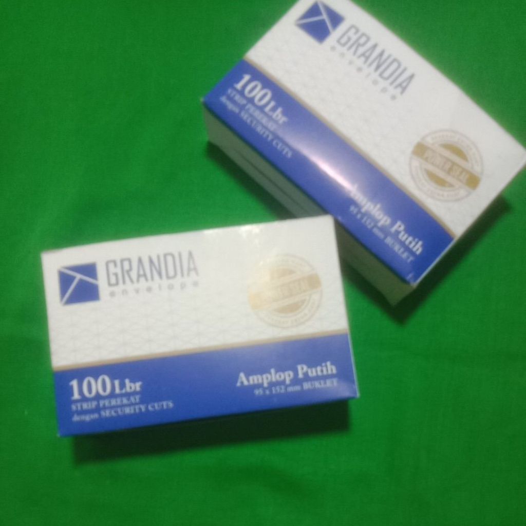 

amplop putih grandia 95 x 152 PERKOTAK isi 100pis