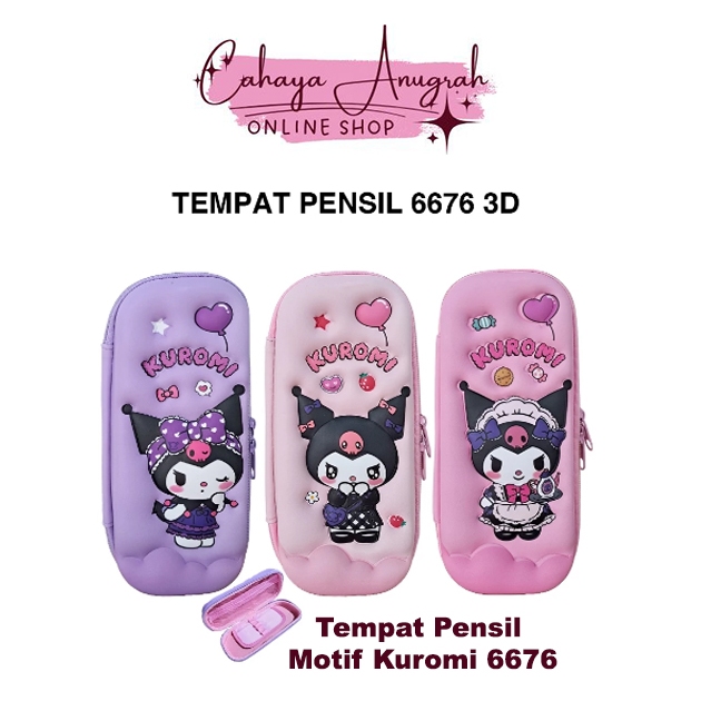 

Tempat Pensil Anak Motif Kuromi 6676 Hardcase Pencil Case Smiggle Kecil