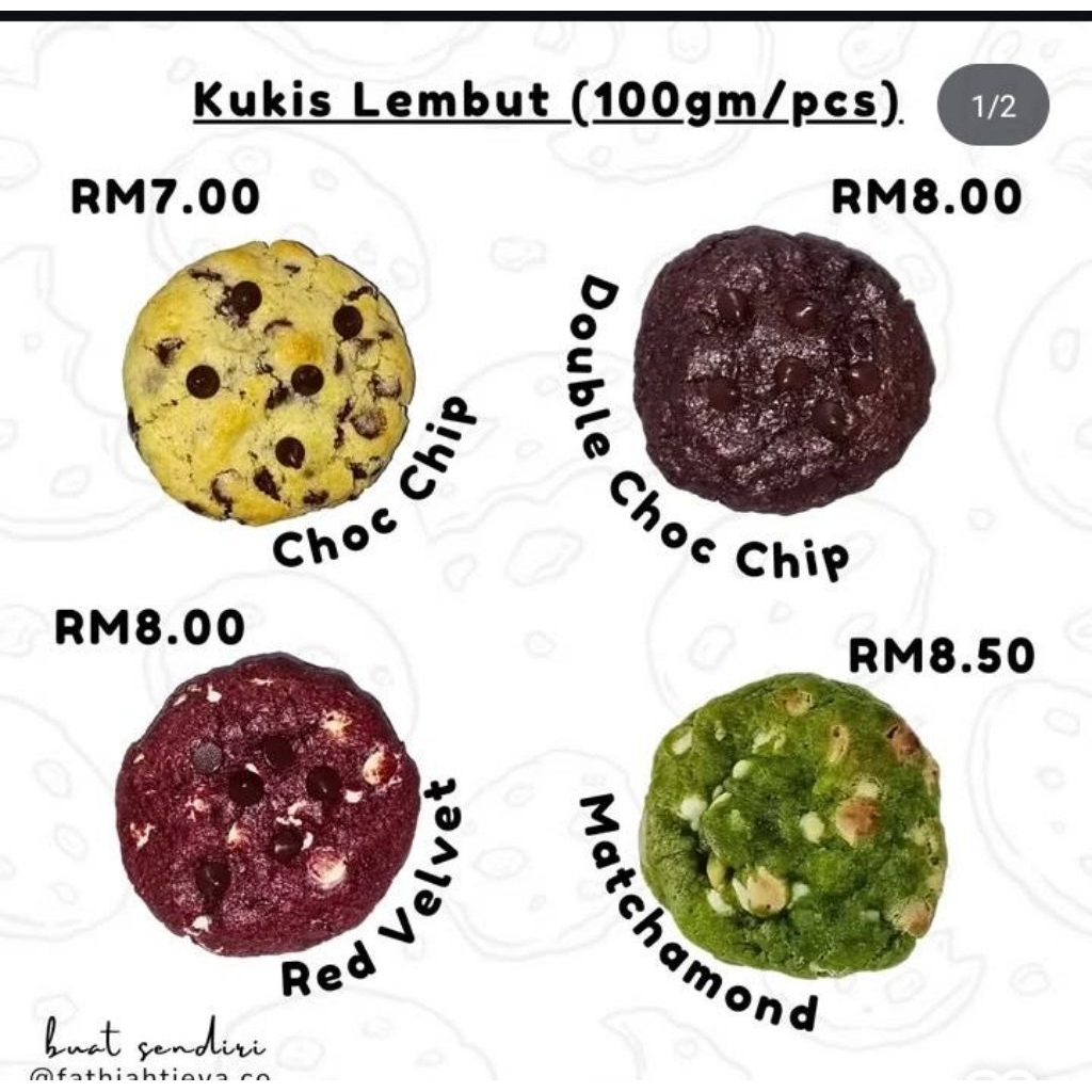 

Soft baked cookies (buy 5 get 6 )