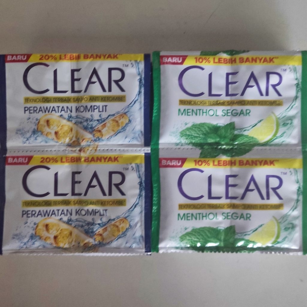 sampo clear renceng 12 sachet shampo