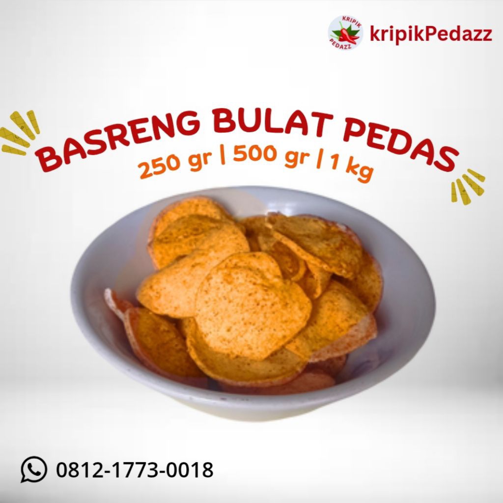

KERIPIK BASRENG BULAT PEDAS | Keripik Basreng Premium 250gr 500gr 1kg | kripikPedazz