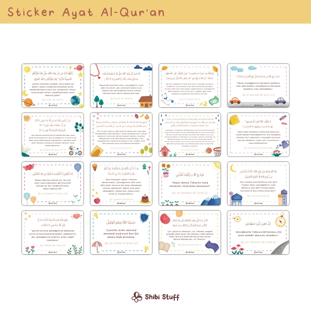 

Sticker potongan ayat Al-Quran ilustrasi putih | White | Sticker Islami vynil waterproof laminasi doff antigores
