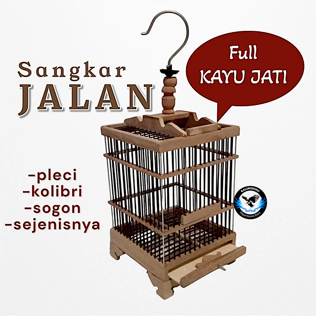Sangkar burung kecil kayu jati untuk burung pleci.kolibri.sogon dll