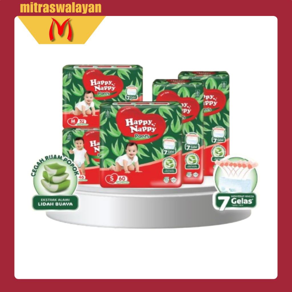 HAPPY NAPPY Pants & Diapers Pampers Bayi Ukuran M/S/L/Xl