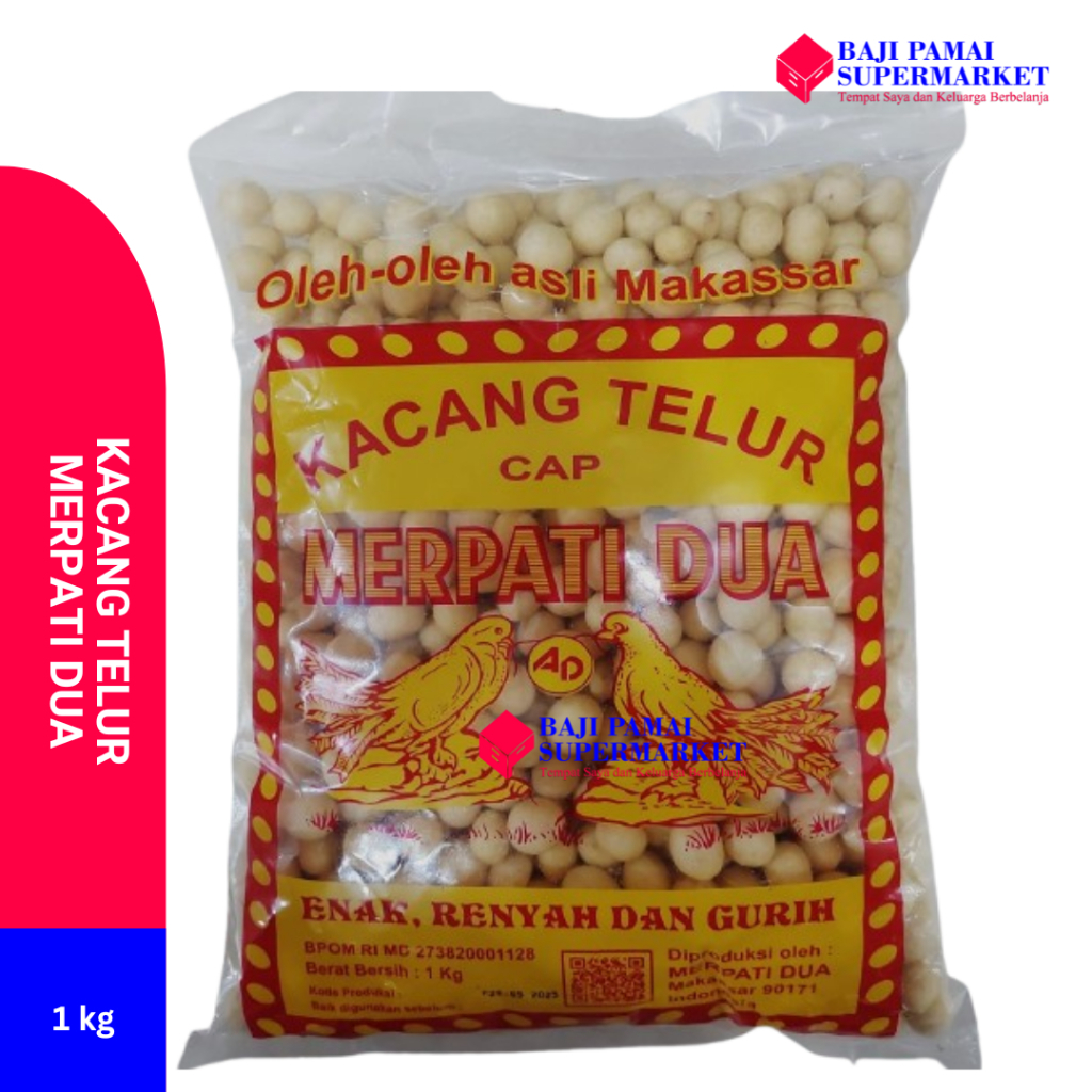 

Kacang Telur cap Merpati Dua 1kg Oleh-oleh Makassar