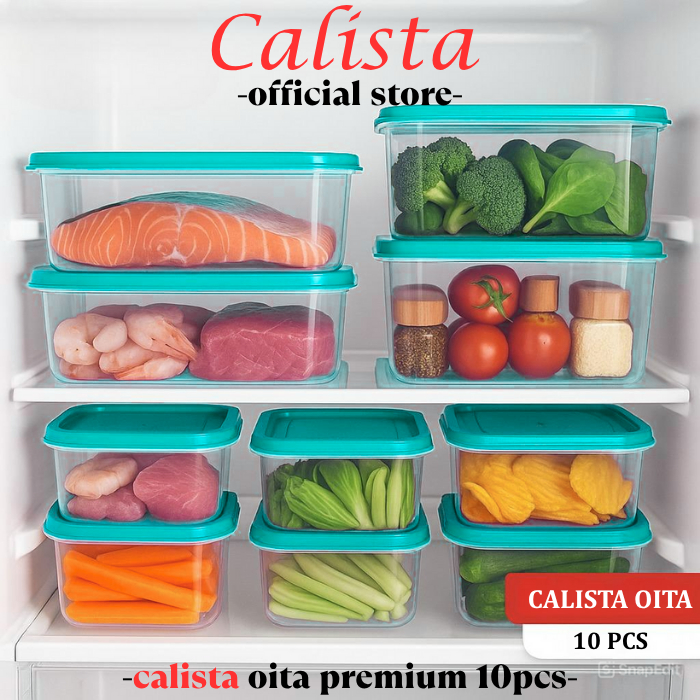 [ CALISTA ] BOX PLASTIK KOTAK OITA TOSCA 10PCS KOTAK PEYIMPANAN KULKAS TEMPAT SAYUR ANTI TUMPAH