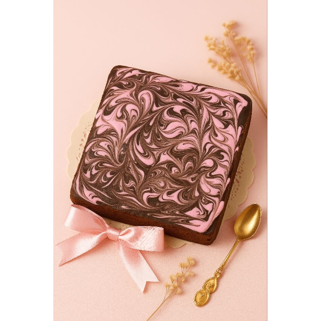 

Brownies Tart Topping Pink Chocomarble