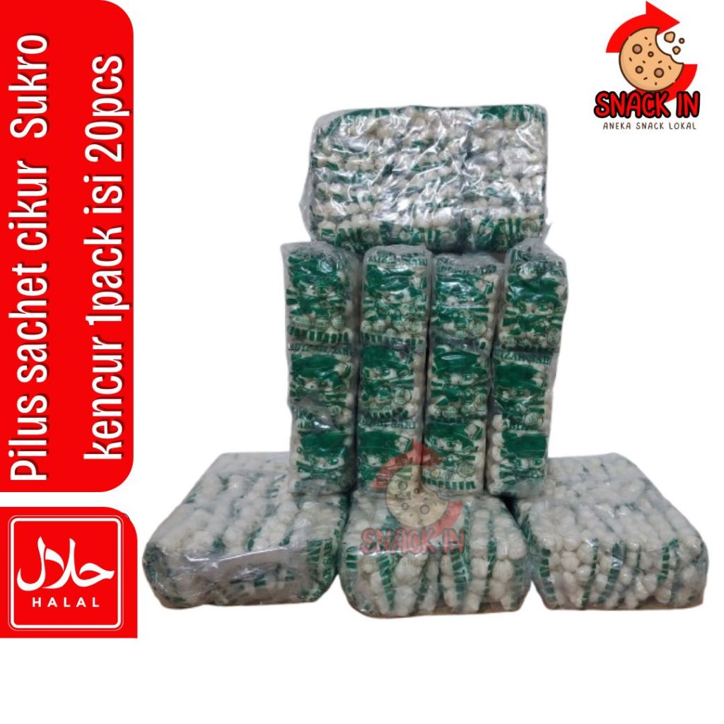 

Pilus sachet cikur Sukro kencur 1pack isi 20pcs,pilus eceran kemasan hemat tiktak cikur