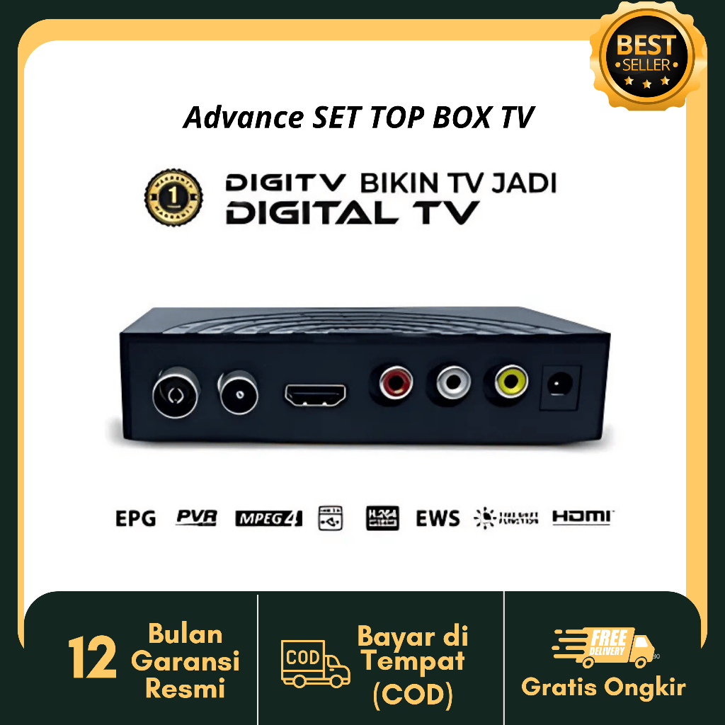 Advance SET TOP BOX TV DIGITAL RECEIVER ADVANCE DIGI TV DVB  FULL HD- Original Advance