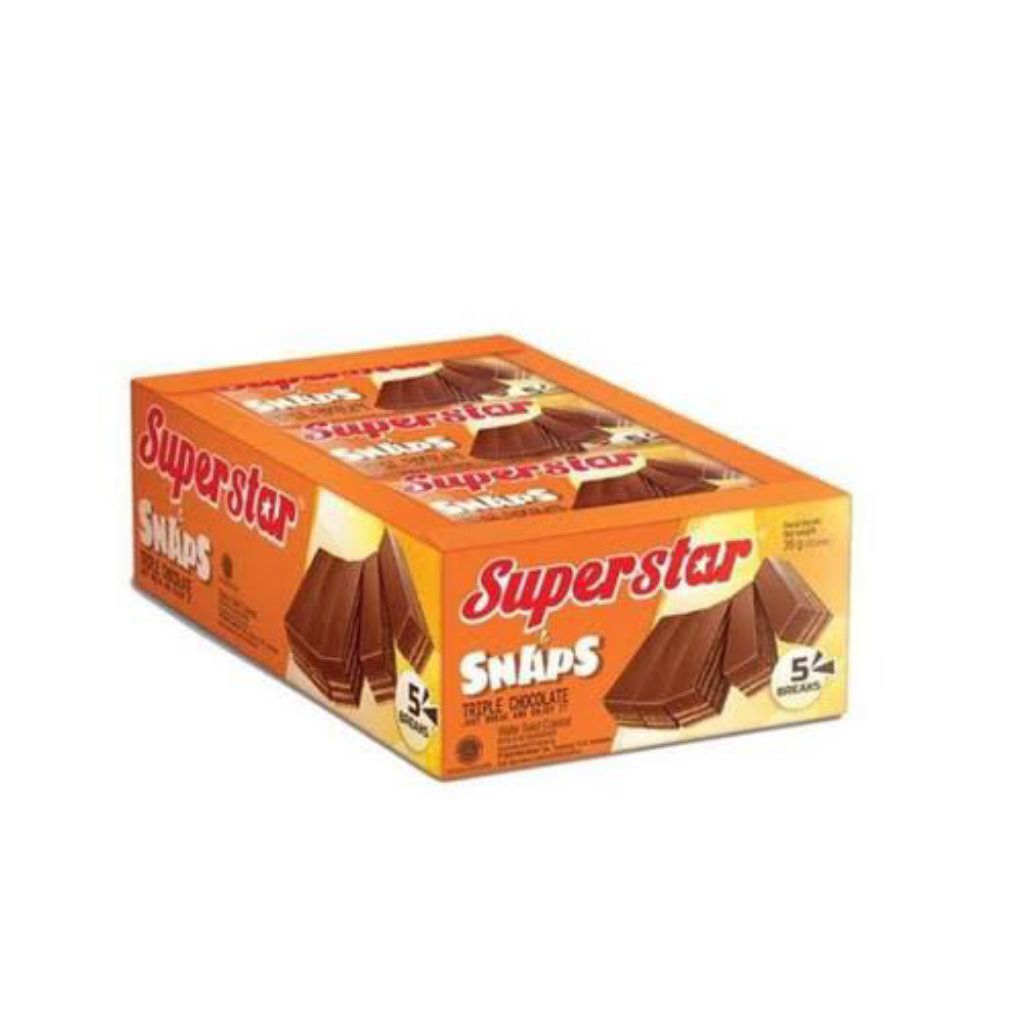 

SUPERSTAR SNAPS TRIPLE CHOCOLATE ISI 5 WAFER PER SACHET NETTO 12 PCS X 28 GR