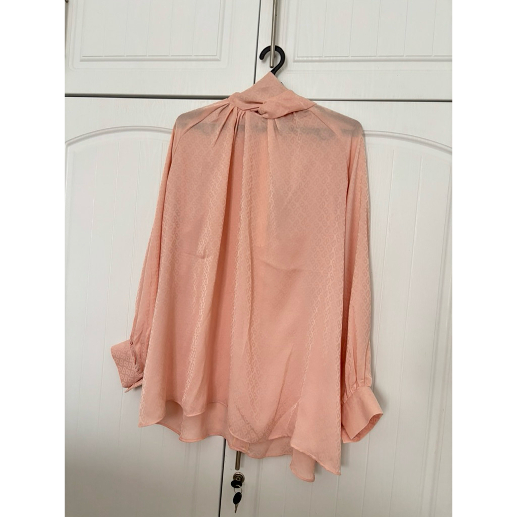 Buttonscarves monogram drapery blouse