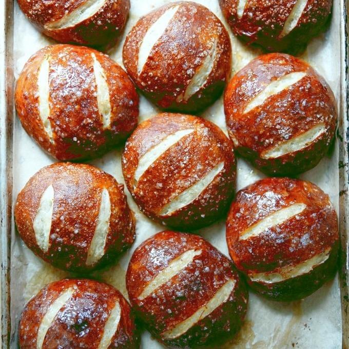 

Authentic Artisan Soft Pretzel Rolls in packs of 6 or 8 buns