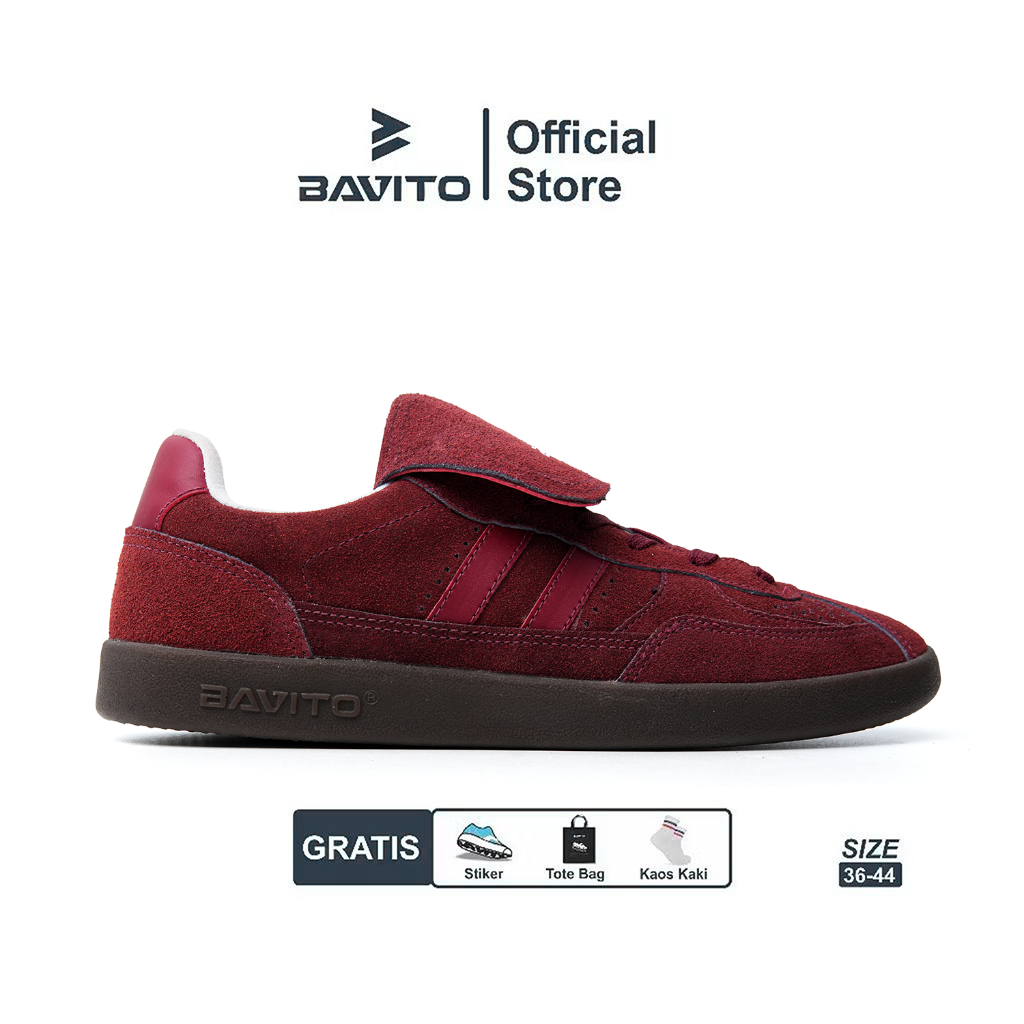 Bavito 36-46 Costa Maroon - Sepatu Sneakers Casual Pria Wanita