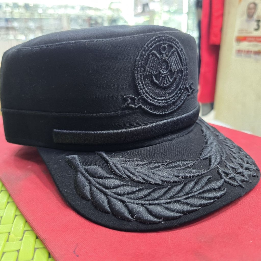 topi perhubungan - topi komando perhubungan hitam monokrom