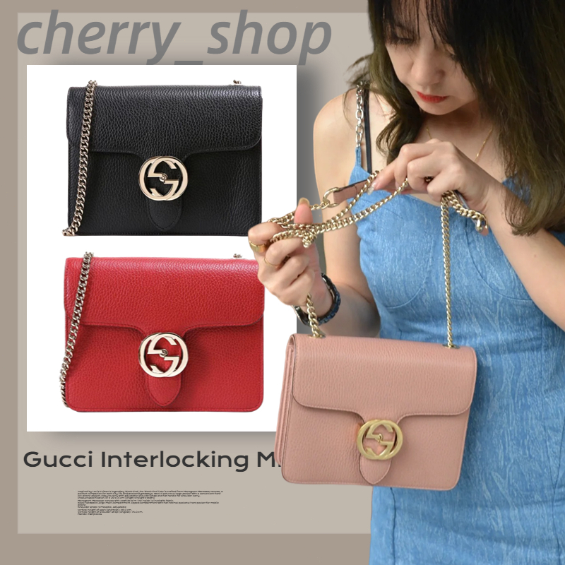 Tas Selempang Mini 8” Interlocking Gucci/ Wanita/Tas Bahu/Tas Selempang