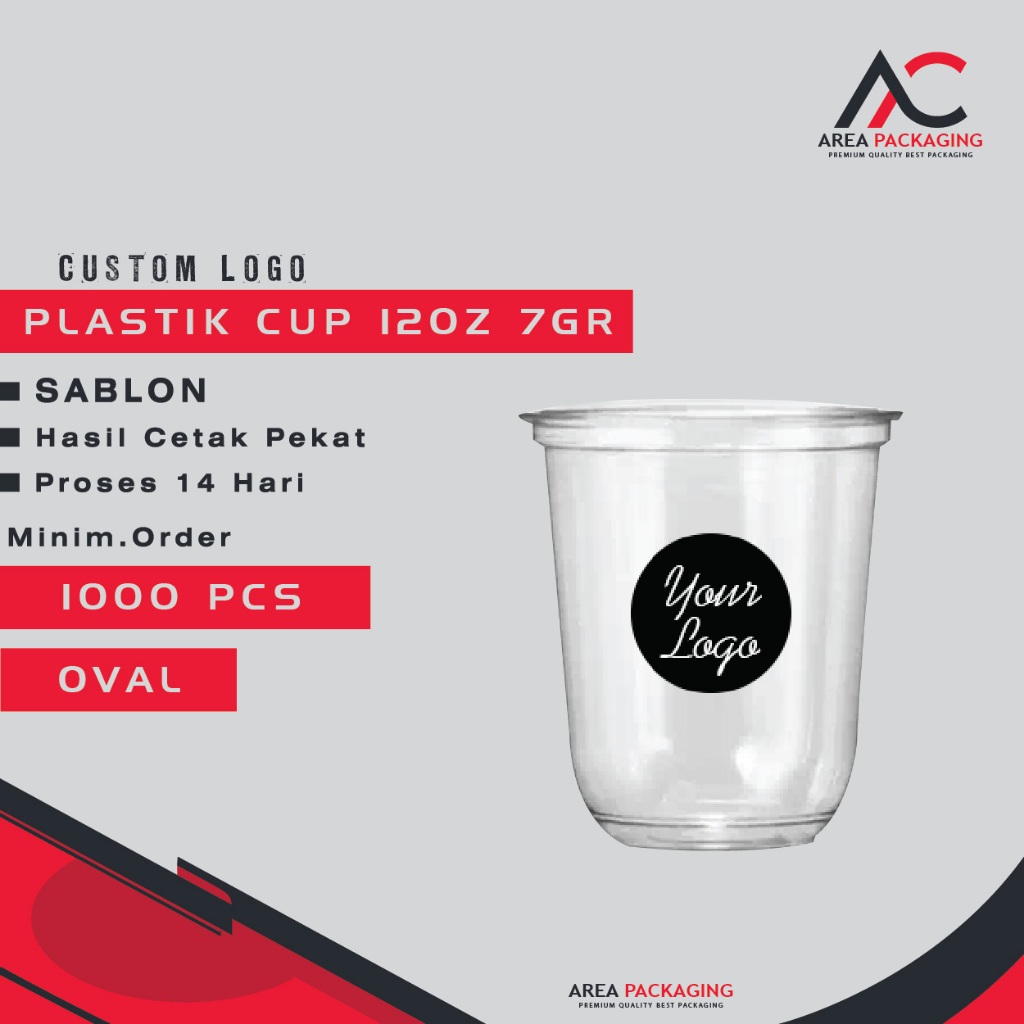 CUP OVAL 12OZ + CUSTOM LOGO