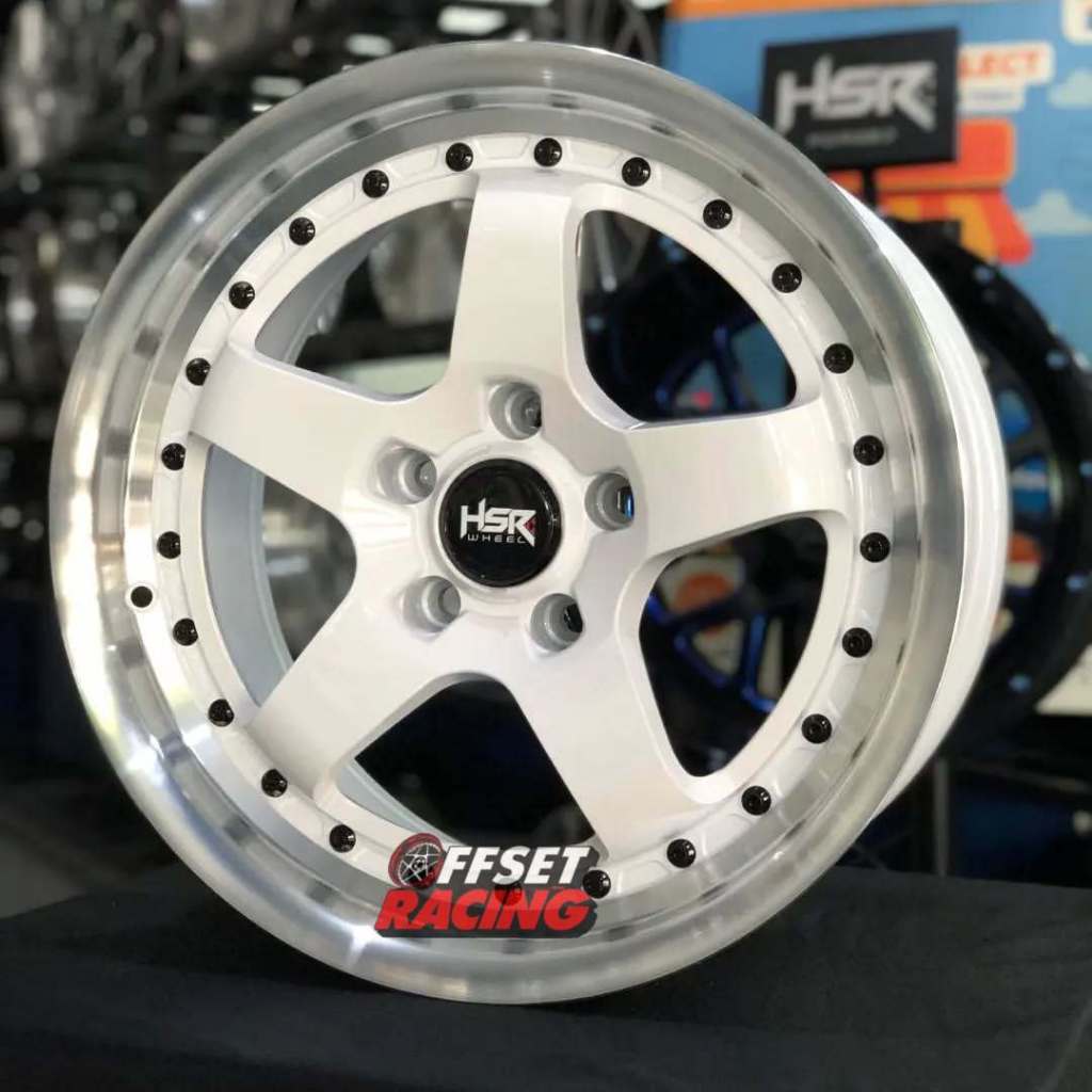 Velg HSR R17 Mobil HRV Xpander Ertiga Innova Velg Mobil HSR BOB Ring 17 Lubang 5 Putih