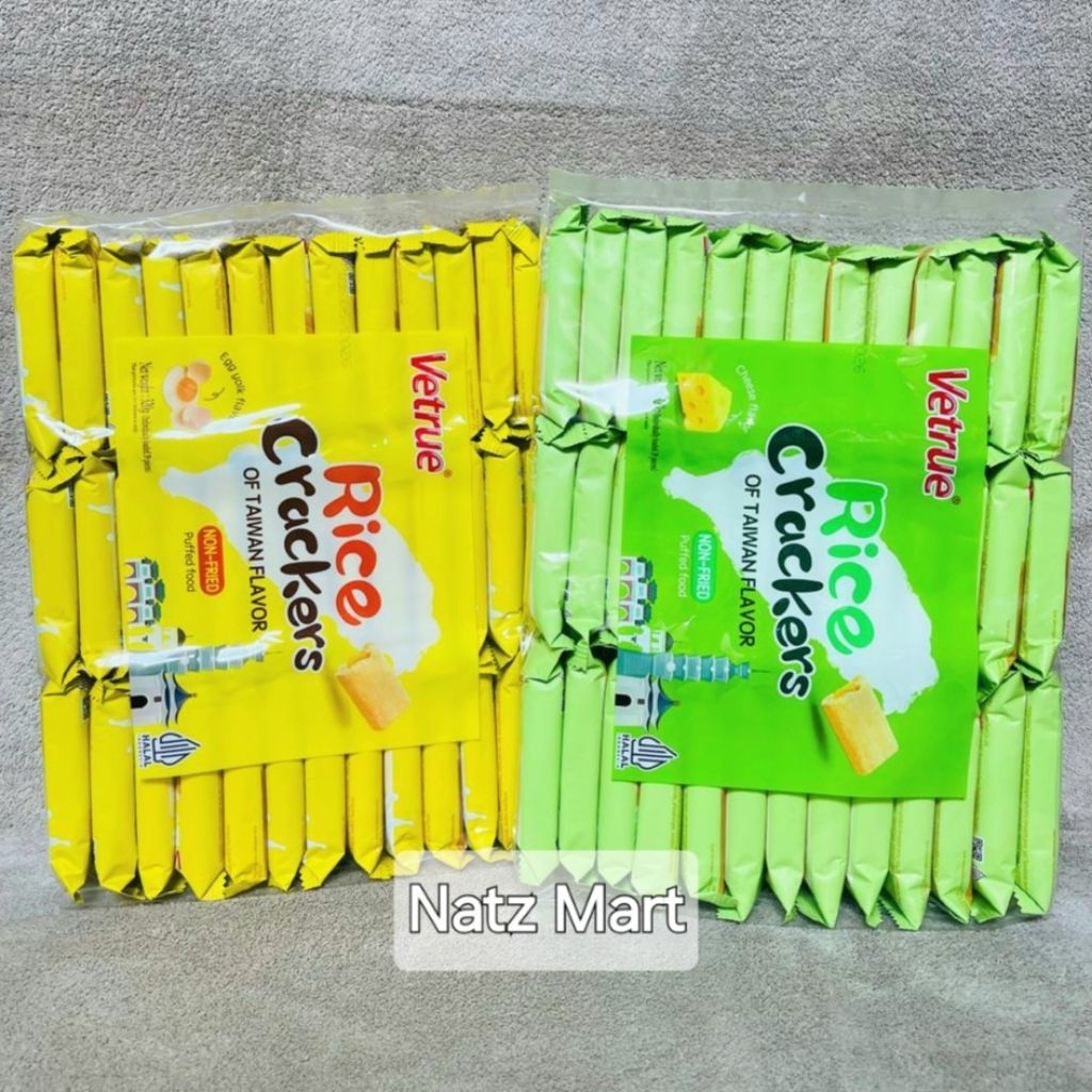 

VETRUE Rice Crackers - Taiwan Flavor 320 gr( isi 39 Pcs)