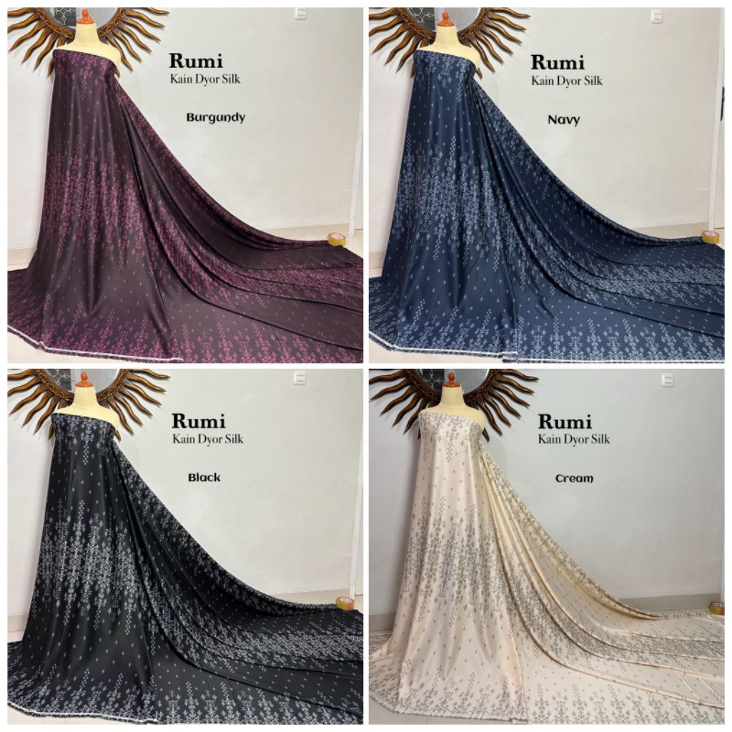 Bahan Dior Silk Motif Rumi