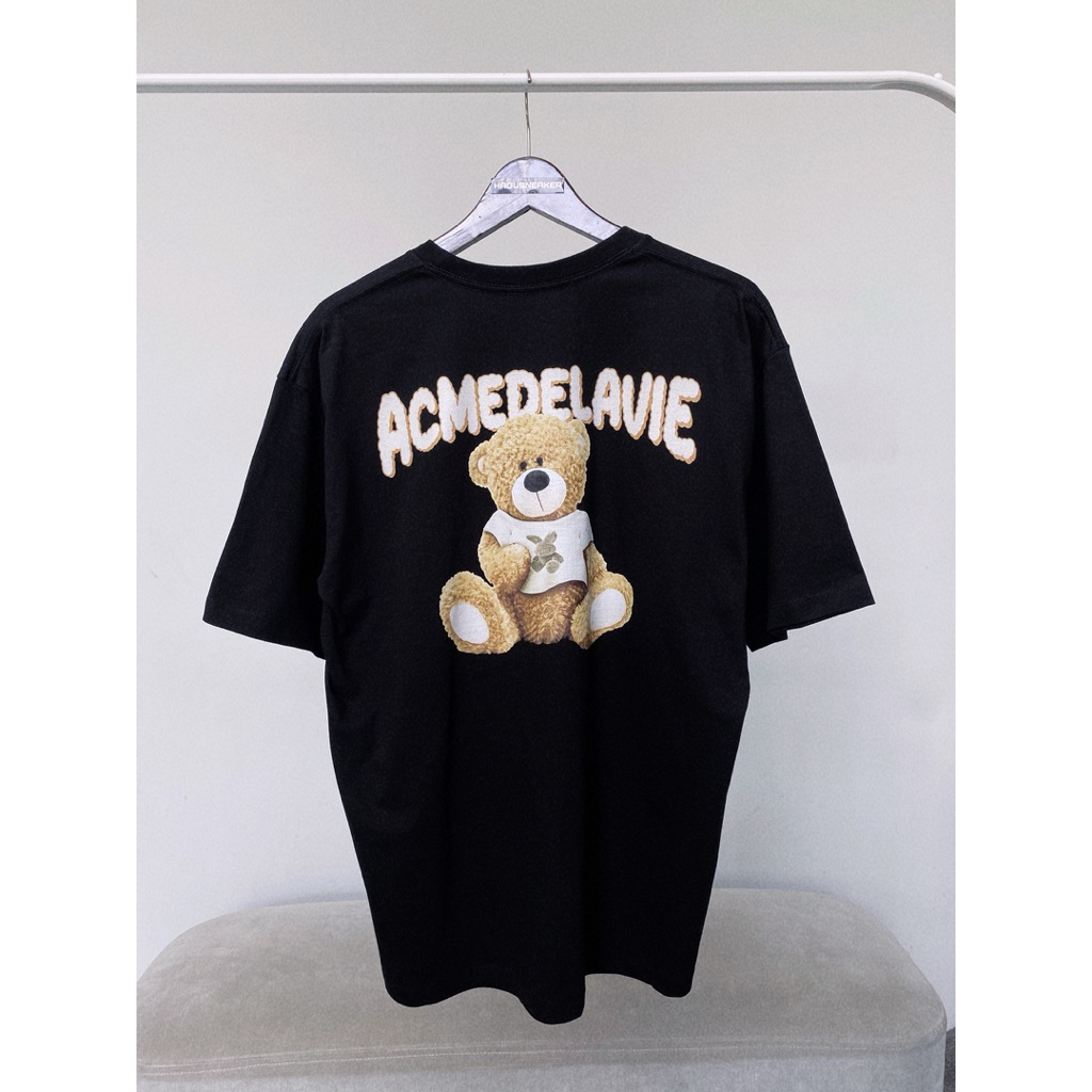 ADLV RABBIT T-SHIRT BEAR SHORT SLEEVE T-SHIRT BLACK 100% ORIGINAL