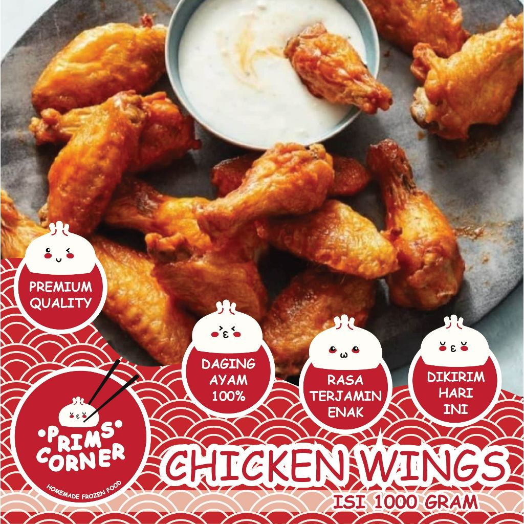 

Prims Corner Chicken Wings Cemilan Enak non MSG non Pengawet bekal anak frozen food