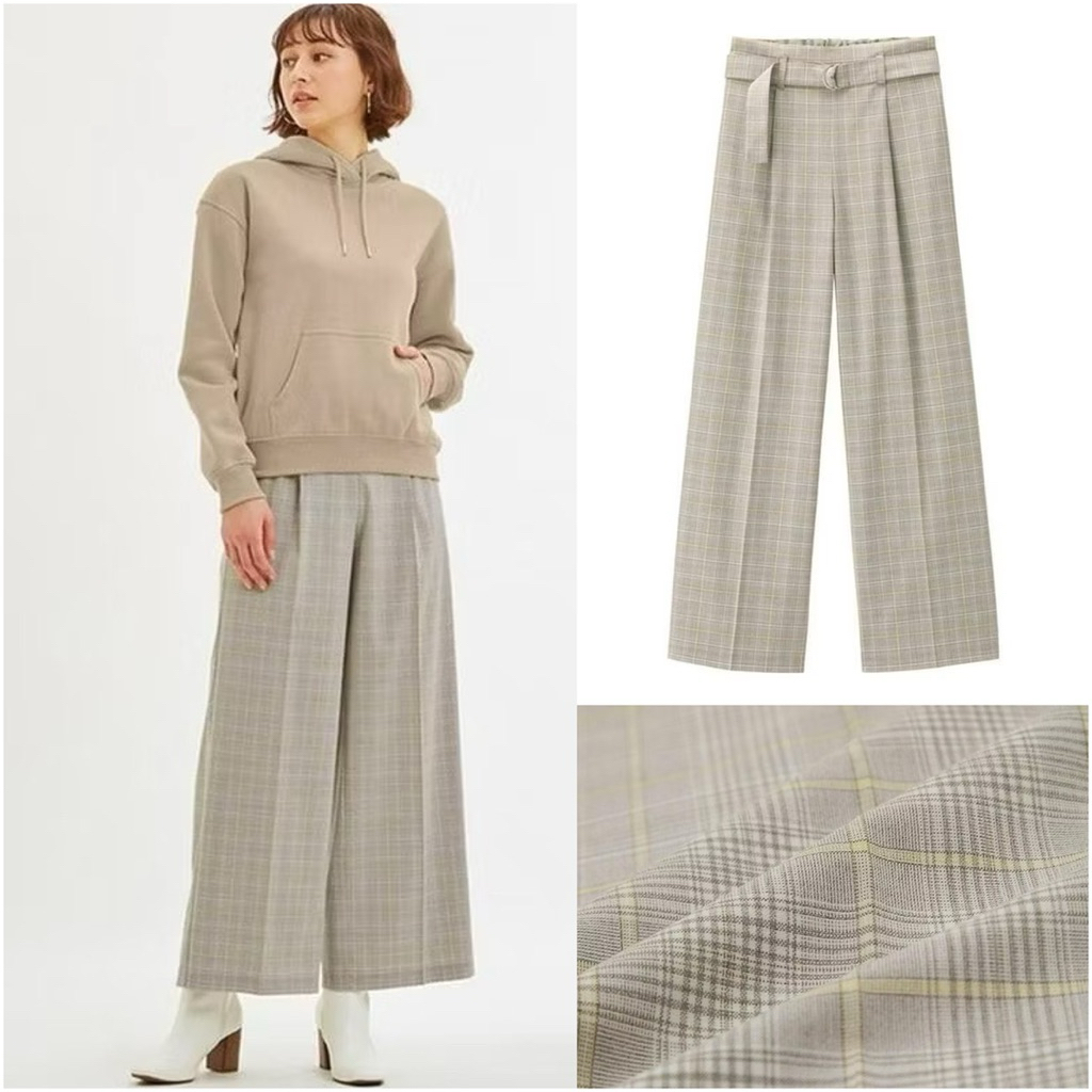 GU KULOT PLAID BELT GREY