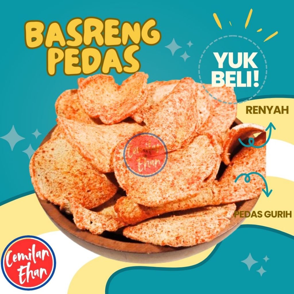 

Basreng Pedas - 1kg Pedas Gurih Bastik Daun Jeruk renyah